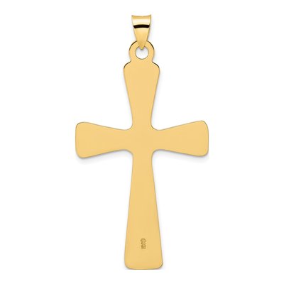 14K Yellow Gold Center Flower Cross Pendant – view 5