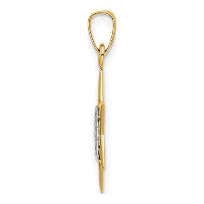 14K Two-Tone Gold Star of David Torah Pendant – view 3
