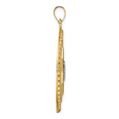14K Two-Tone Gold Star of David Torah Pendant – view 3