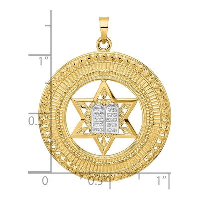 14K Two-Tone Gold Star of David Torah Pendant – view 4