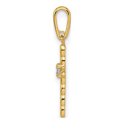 14K Yellow Gold CZ Cross Pendant – view 3