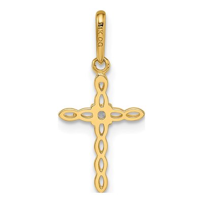 14K Yellow Gold CZ Cross Pendant – view 5