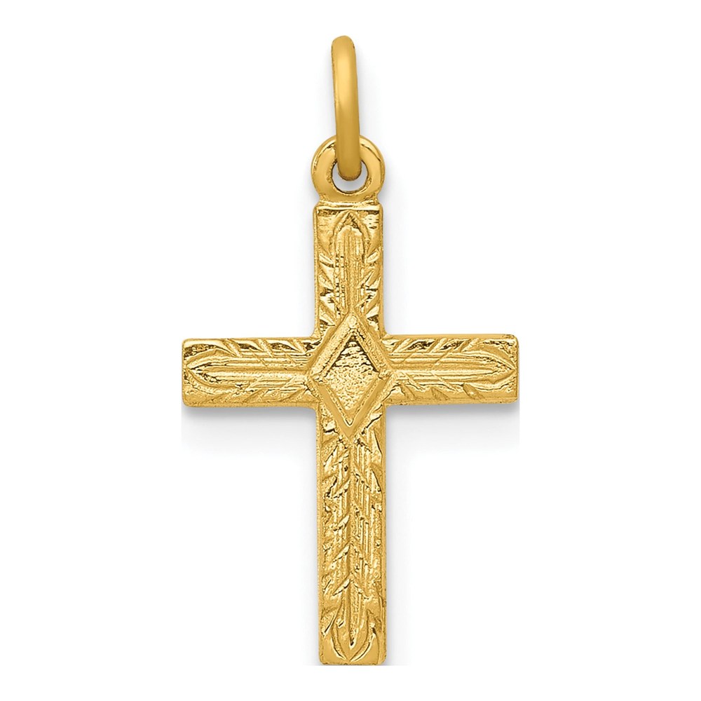 14K Yellow Gold Small Cross Pendant