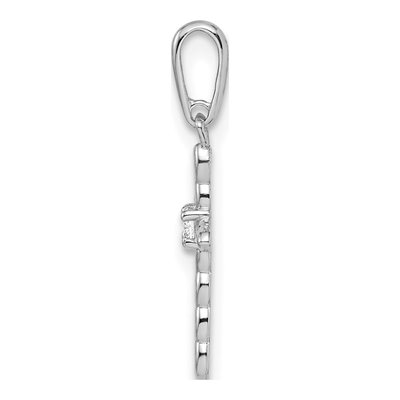 14K White Gold CZ Cross Pendant – view 3