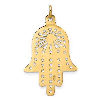 14K Yellow Gold Filigree Hamsa Pendant – view 5