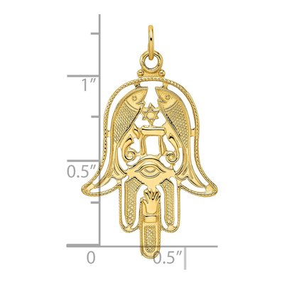 14K Yellow Gold Hamsa Pendant – view 4