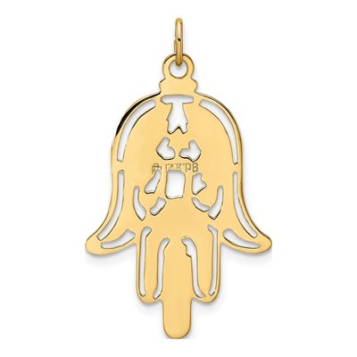 14K Yellow Gold Hamsa Pendant – view 5