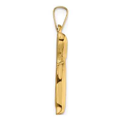 14K Yellow Gold Hollow Chai Symbol Pendant – view 3
