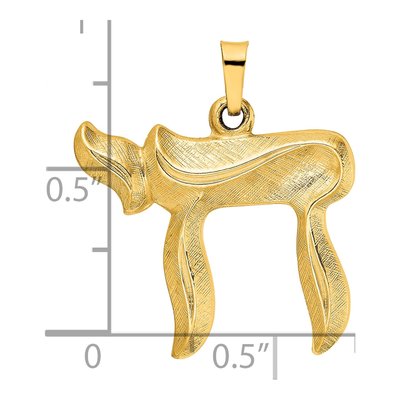 14K Yellow Gold Chai Symbol Pendant – view 4