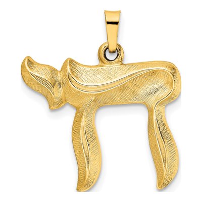14K Yellow Gold Chai Symbol Pendant