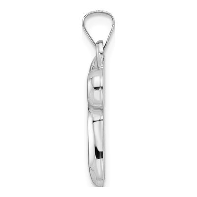 14K White Gold Hollow Chai Pendant – view 3