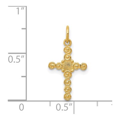 14K Yellow Gold Small Cross Charm – view 4