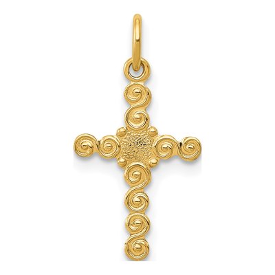 14K Yellow Gold Small Cross Charm