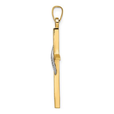 14K Two-Tone Gold Methodist Cross Pendant – view 3