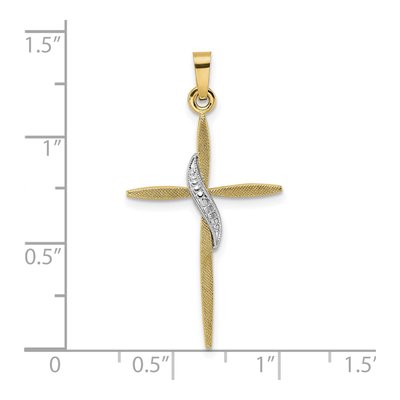 14K Two-Tone Gold Methodist Cross Pendant – view 4