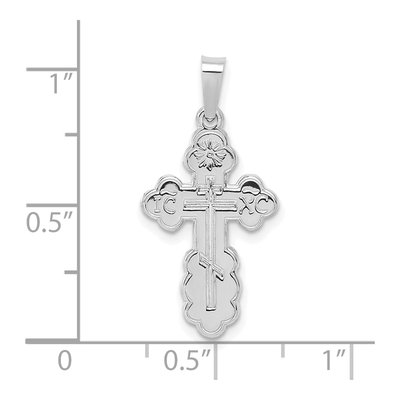 14K White Gold Eastern Orthodox Cross Pendant – view 4