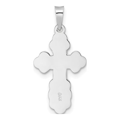 14K White Gold Eastern Orthodox Cross Pendant – view 5