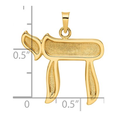 14K Yellow Gold Chai Symbol Pendant – view 4