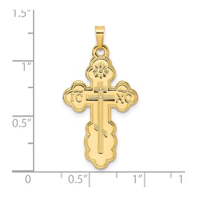 14K Yellow Gold Eastern Orthodox Cross Pendant – view 4