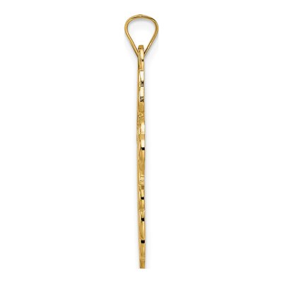 14K Yellow Gold Blue Enamel Orthodox Cross Pendant – view 3