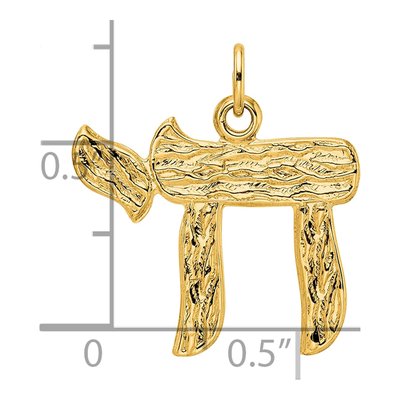 14K Yellow Gold Chai Symbol Pendant – view 4
