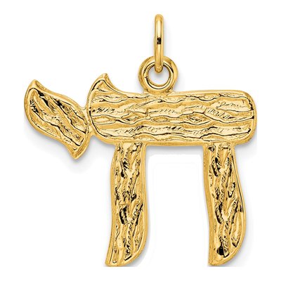 14K Yellow Gold Chai Symbol Pendant