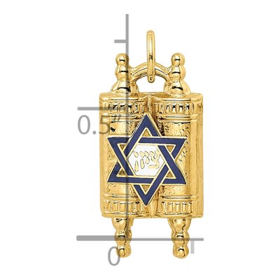 14K Yellow Gold Star of David Torah Pendant – view 4
