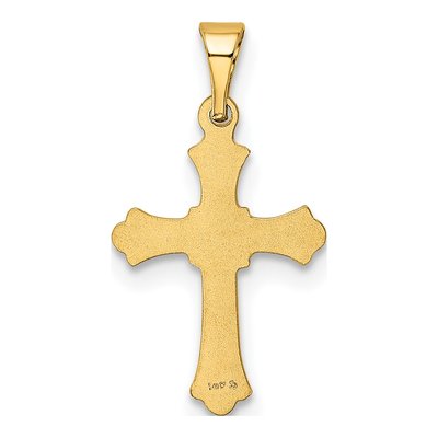 14K Yellow Gold Budded Cross Pendant – view 5