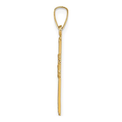 14K Yellow Gold Dove Cross Pendant – view 3