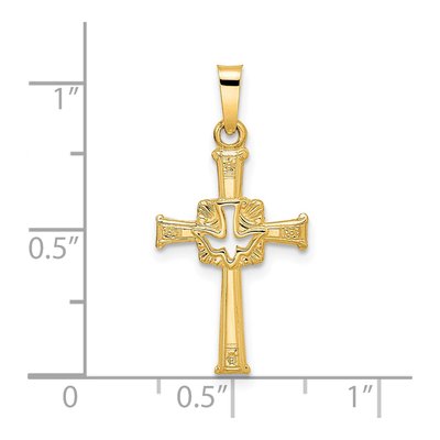 14K Yellow Gold Dove Cross Pendant – view 4