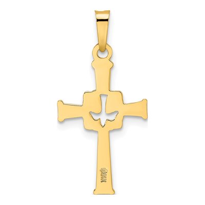 14K Yellow Gold Dove Cross Pendant – view 5