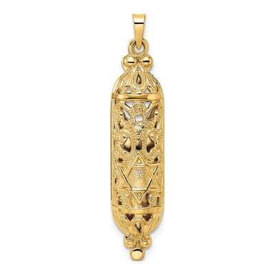 14K Yellow Gold Mezuzah Pendant