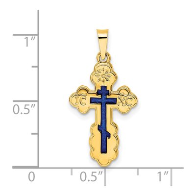 14K Yellow Gold Eastern Orthodox Cross Pendant – view 4