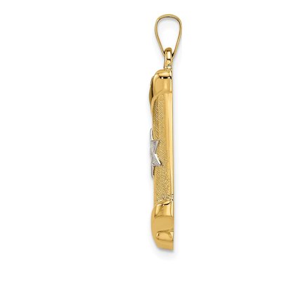 14K Two-Tone Gold Torah Scroll Star of David Pendant – view 3