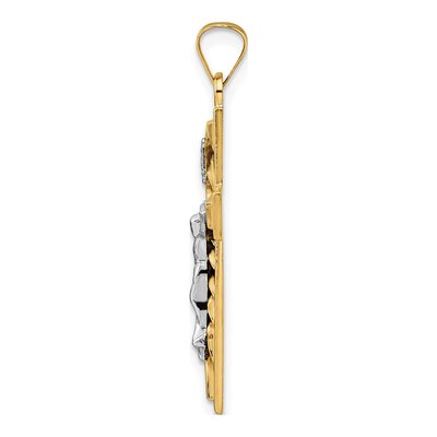 14K Two-Tone Gold INRI Crucifix Pendant – view 3