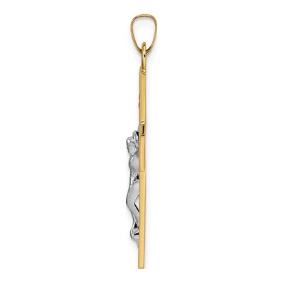14K Two-Tone Gold INRI Crucifix Pendant – view 3