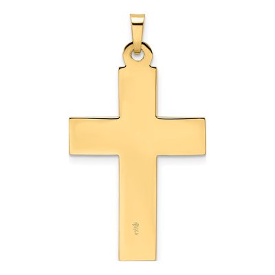 14K Two-Tone Gold INRI Crucifix Pendant – view 5