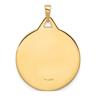 14K Yellow Gold Mazel Symbol Disc Pendant – view 4