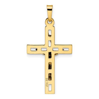 14K Two-Tone Gold INRI Crucifix Pendant – view 5