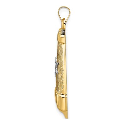 14K Two-Tone Gold Scroll Star Pendant – view 3