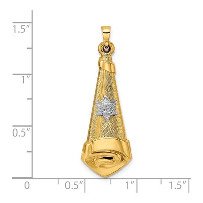 14K Two-Tone Gold Scroll Star Pendant – view 4