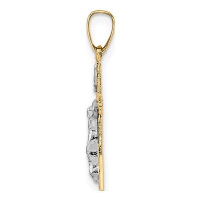 14K Two-Tone Gold INRI Crucifix Pendant – view 3