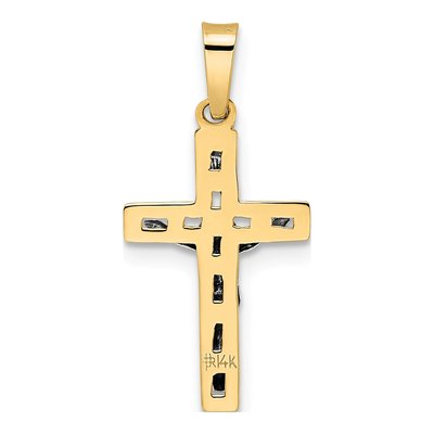 14K Two-Tone Gold INRI Crucifix Pendant – view 5