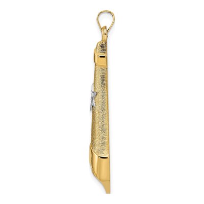 14K Two-Tone Gold Scroll Pendant – view 3
