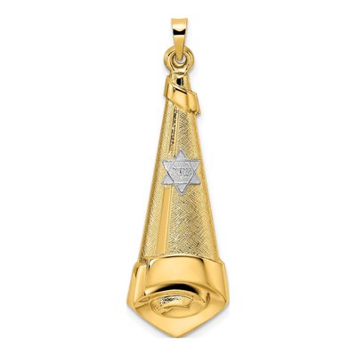 14K Two-Tone Gold Scroll Pendant