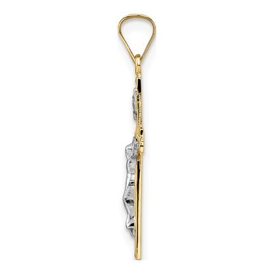 14K Two-Tone Gold INRI Crucifix Pendant – view 3