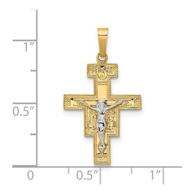 14K Two-Tone Gold Crucifix Pendant – view 4