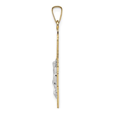 14K Two-Tone Gold Crucifix Pendant – view 3