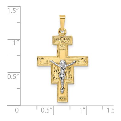 14K Two-Tone Gold Crucifix Pendant – view 4