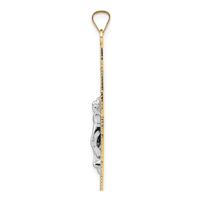 14K Two-Tone Gold Cross Pendant – view 3